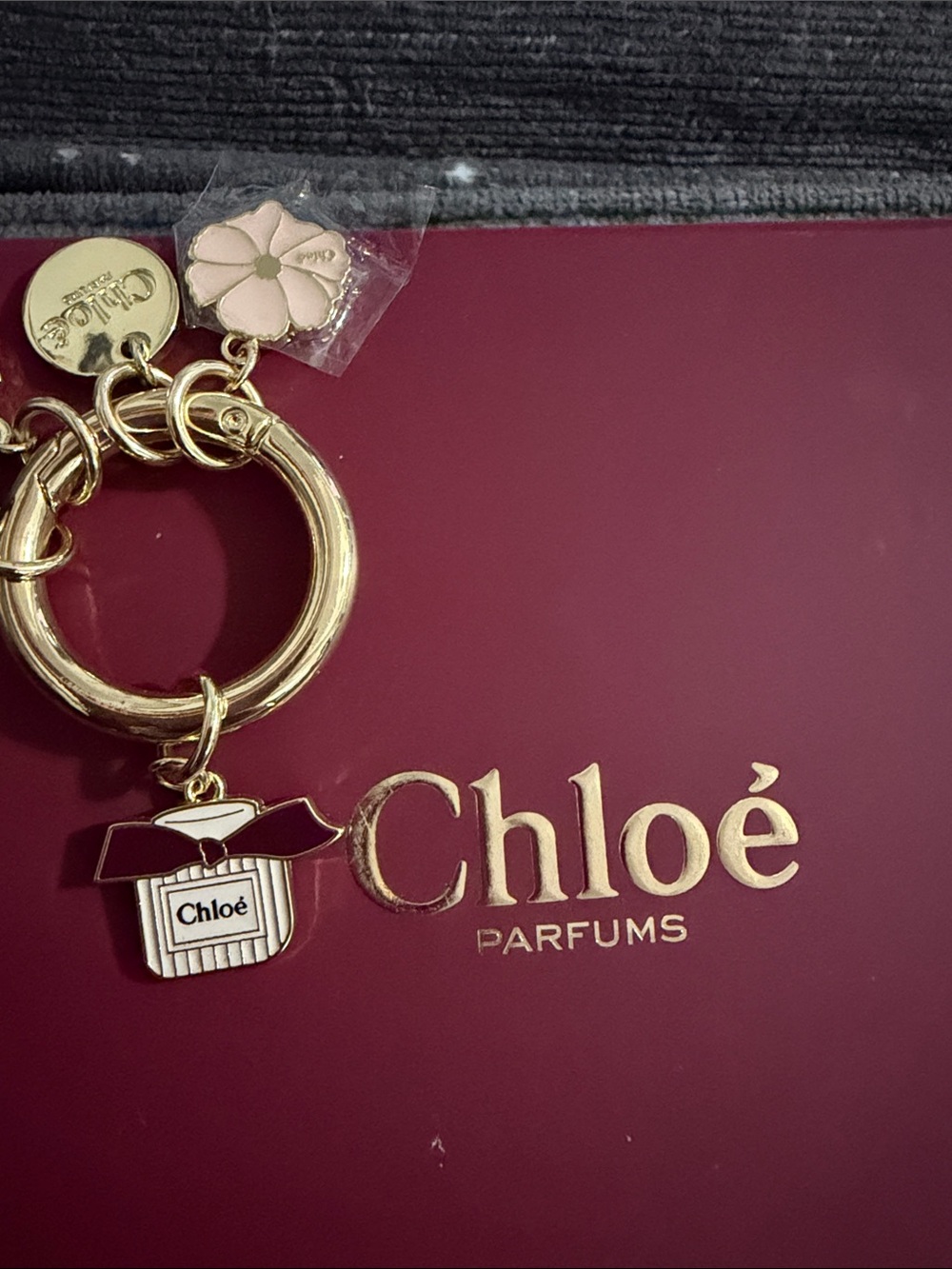 Chloé GWP Charm Keychain – 4 Charms + Ribbon - Picture 4 of 5